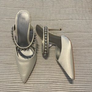 ASOS Wide fit BRIDAL heel with pearl embellishment